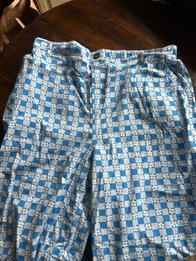 wild fable Blue & White Checked Floral Waistband Pants